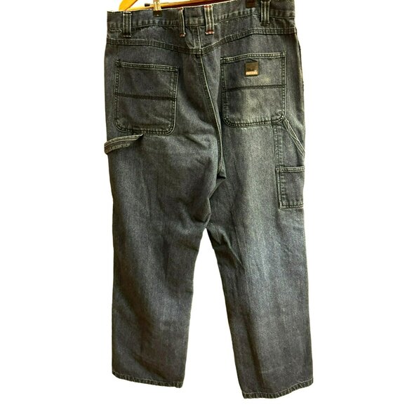 Vintage Craftsmen Medium Wash Cargo Pants 42 x 32 Painter Carpenter Paper Tag - Picture 2 of 3